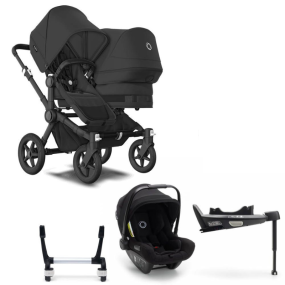 Bugaboo Donkey 5 Duo Kinderwagen 3 In 1 Black Midnight Black + Isofix Base