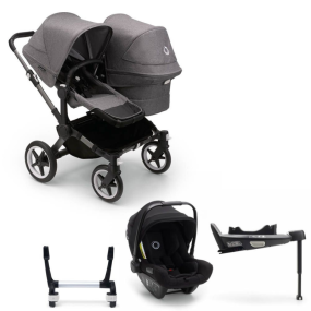 Bugaboo Donkey 5 Duo Kinderwagen 3 In 1 Graphite Grey Melange + Isofix Base