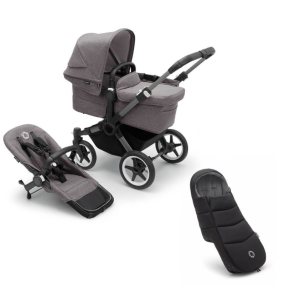 Bugaboo Donkey 5 Mono Kinderwagen 2 In 1 Graphite Grey Melange + Voetenzak
