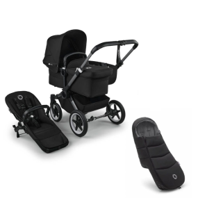 Bugaboo Donkey 5 Mono Kinderwagen 2 In 1 Graphite Midnight Black + Voetenzak