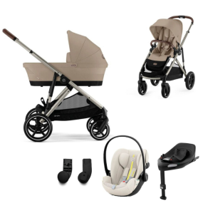 Cybex Gazelle S 3 In 1 Pushchair Taupe Almond Beige + Isofix Base