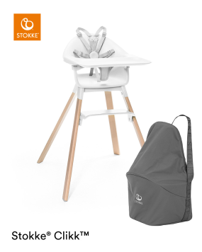 Stokke® Clikk™ Kinderstoel White + Reistas