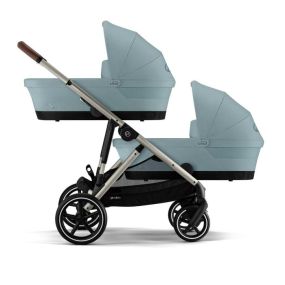 Cybex Tweeling Kinderwagen Gazelle S Taupe Stormy Blue Light Blue
