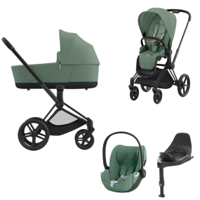 Cybex Priam Kinderwagen 4 in 1 Matt Black Leaf Green Dark Green