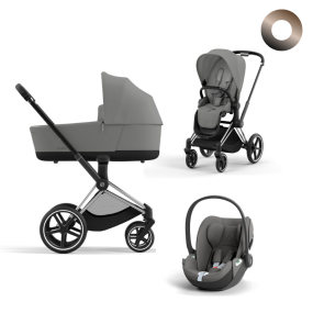 Cybex Priam Kinderwagen 3 In 1 Mirage Grey Dark Grey Style It Yourself Met Cybex Autostoel Cloud T