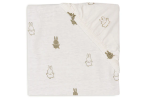 Jollein Fitted Sheet Jersey 60x120cm Happy Miffy Olive Green