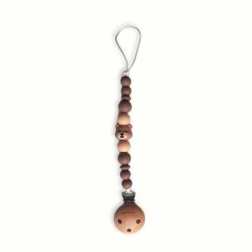 Chewies & More Clip Pacifier Cord Silicone Bear Brown