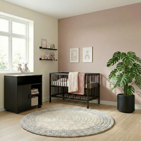 Born Lucky Babykamer Zwart 2-Delig met Babybed Mees & Commode Zoe