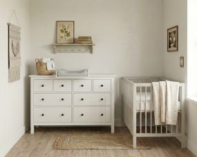 Born Lucky Babykamer Wit 2 Delig Baby Bed Mees + Commode Bretagne