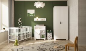 Cabino Babykamer Wit 3 Delig Baby Bed Joep + Commode Mila + Kledingkast Mila