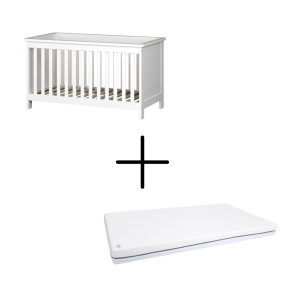 Born Lucky Meegroei Ledikant Noel Wit 70 x 140 cm + Born Lucky Junior Matras 70 x 140 cm