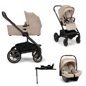 Nuna 3 in 1 MIXX™ Next Biscotti Stroller + PIPA™ Next Car Seat + Nuna 360° Base