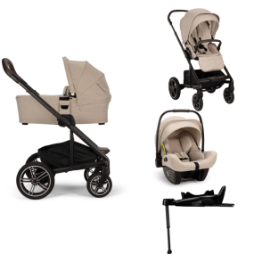 Nuna 3 in 1 MIXX™ Next Biscotti Stroller + PIPA™ Next Car Seat + Nuna 360° Base