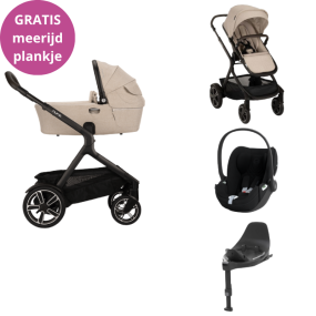Nuna Kinderwagen 3 in 1 DEMI™ next Biscotti + Autostoel Cloud T I Size + Cybex Draaibare Base T