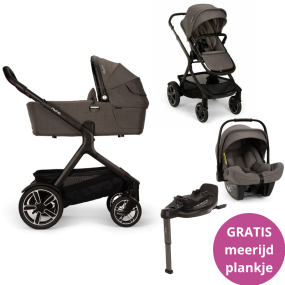 Nuna Kinderwagen 3 in 1 DEMI™ next Thunder + Autostoel PIPA™ next + Nuna Base CURV