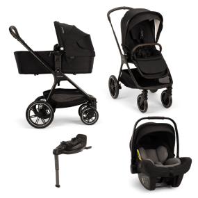 Nuna TRIV™ lx Stroller 3 in 1 Caviar + Car Seat PIPA™ next + BASE™ curv