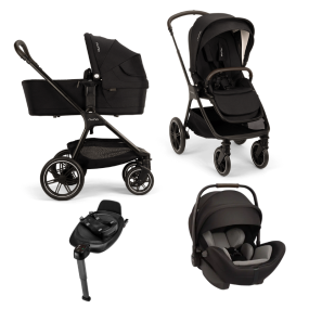 Nuna TRIV™ lx Stroller 3 in 1 Caviar + Car Seat ARRA™ flex + Isofix 360° Base Next