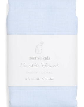 Poetree Kids Swaddle Blanket Light Blue 120x120cm