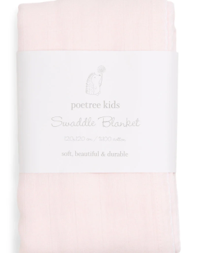 Poetree Kids Swaddle Blanket Light Pink 120x120cm