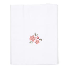Little Dutch Cradle Sheet Fairy Flowers Embroidered