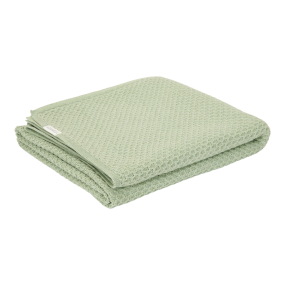 Little Dutch Knitted Cot Blanket Pure Sage 110x140 cm