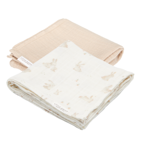 Little Dutch Muslin Cloths Set 70 x 70 Baby Bunny / Beige