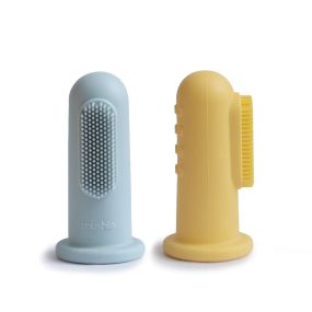 Mushie Baby Toothbrush Powder Blue/Pale Daffodil