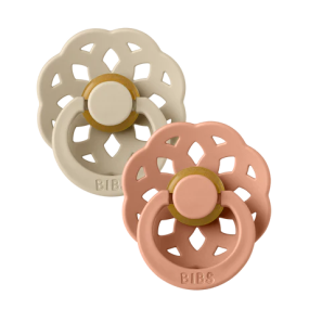 Bibs Pacifier Latex Boheme Vanilla/Peach Size 1 (2-pack)
