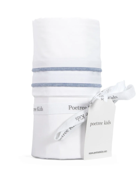 Poetree Kids Cot Sheet Chevron Denim Blue (80x100cm)