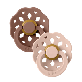 Bibs Pacifier Latex Boheme Woodchuck/Blush Size 2 (2-pack)