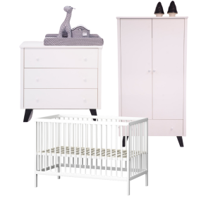 Born Lucky Babykamer Zara Zwart Wit 3 Delig Met Baby Bed Joep