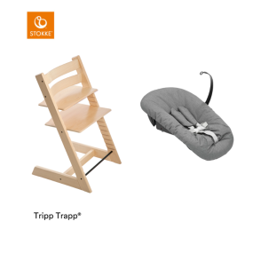 Stokke® Kinderstoel Tripp Trapp® Natural + Anthracite Newborn Set