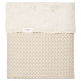 Koeka Wiegdeken Wafel Teddy Oslo Sand/Pebble 100x75