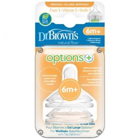 Dr. Brown's Options Speen Brede Halsfles Fase 3 2 Stuks