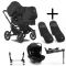 Bugaboo Donkey 5 Duo Kinderwagen 3 In 1 Black Midnight Black + Isofix Base + Voetenzak