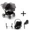 Bugaboo Donkey 5 Duo Kinderwagen 3 In 1 Graphite Grey Melange Met Cybex Cloud T Groep 0 Autostoel + Isofix Base