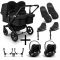 Bugaboo Donkey 5 Tweeling Kinderwagen 3 In 1 Black Midnight Black Met Twee Cybex Cloud T Groep 0 Autostoelen + Isofix Base + Voetenzak