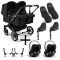 Bugaboo Donkey 5 Tweeling Kinderwagen 3 In 1 Graphite Midnight Black Met Twee Cybex Cloud T Groep 0 Autostoelen + Isofix Base + Voetenzak