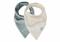 Jollein Bandana Bibs Velvet Rib Sea Green Ivory 2 Pieces