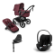 Bugaboo Stroller 3 in 1 Fox 5 Renew Complete Black | Dark Cherry + Cybex Car Seat Group 0 Cloud T I Size Sepia Black + Rotating Base T Black