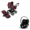 Bugaboo Stroller 3 in 1 Fox 5 Renew Complete Black | Dark Cherry + Cybex Car Seat Group 0 Cloud T I Size Sepia Black