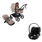 Bugaboo Stroller 3 in 1 Fox 5 Renew Complete Black | Desert Taupe Melange + Cybex Car Seat Group 0 Cloud T I Size Sepia Black