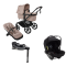Bugaboo Stroller 3 in 1 Fox 5 Renew Complete Black | Desert Taupe Melange + Bugaboo Group 0 Turtle Air by Nuna Black + Rotating Isofix Base 360