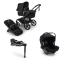 Bugaboo Stroller 3 in 1 Fox 5 Renew Complete Black | Heritage Black + Bugaboo Car Seat Group 0 Turtle Air by Nuna Black + Rotating Isofix Base 360