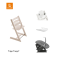 Stokke® High Chair Tripp Trapp® Whitewash + Newborn Set™ Anthracite + Baby Set™ White + Tray™