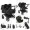Bugaboo Donkey 6 Tweeling Ultimate Newborn Bundle Black | Heritage Black