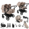 Bugaboo Donkey 6 Tweeling Ultimate Newborn Bundle Black | Desert Taupe Melange