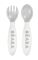 Beaba Ergonomic Cutlery Set in Travel Box - 2nd Age - Misty Grey