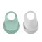 Beaba 2 Silicone Bibs - Light Mist/Green