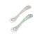 Beaba Set of 2 Silicone Spoons - 2nd Age with Travel Case (Velvet Grey + Sage Green)